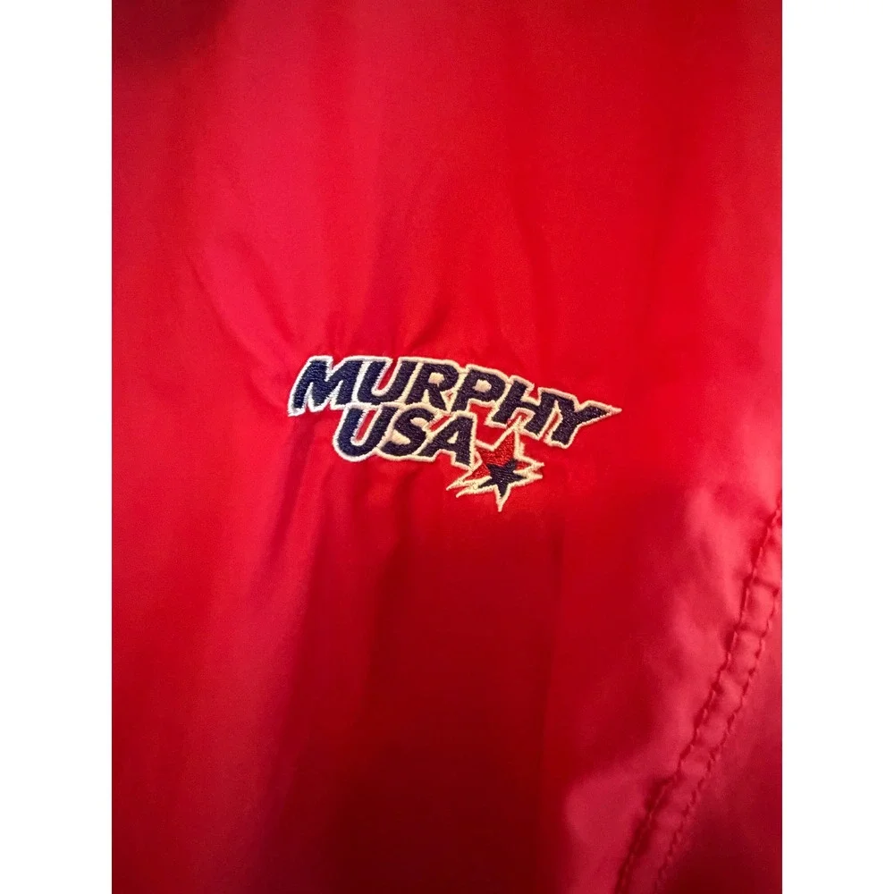 Ukrops Threads Signature Collection Murphy USA Red Nylon Windbreaker Jacket SM